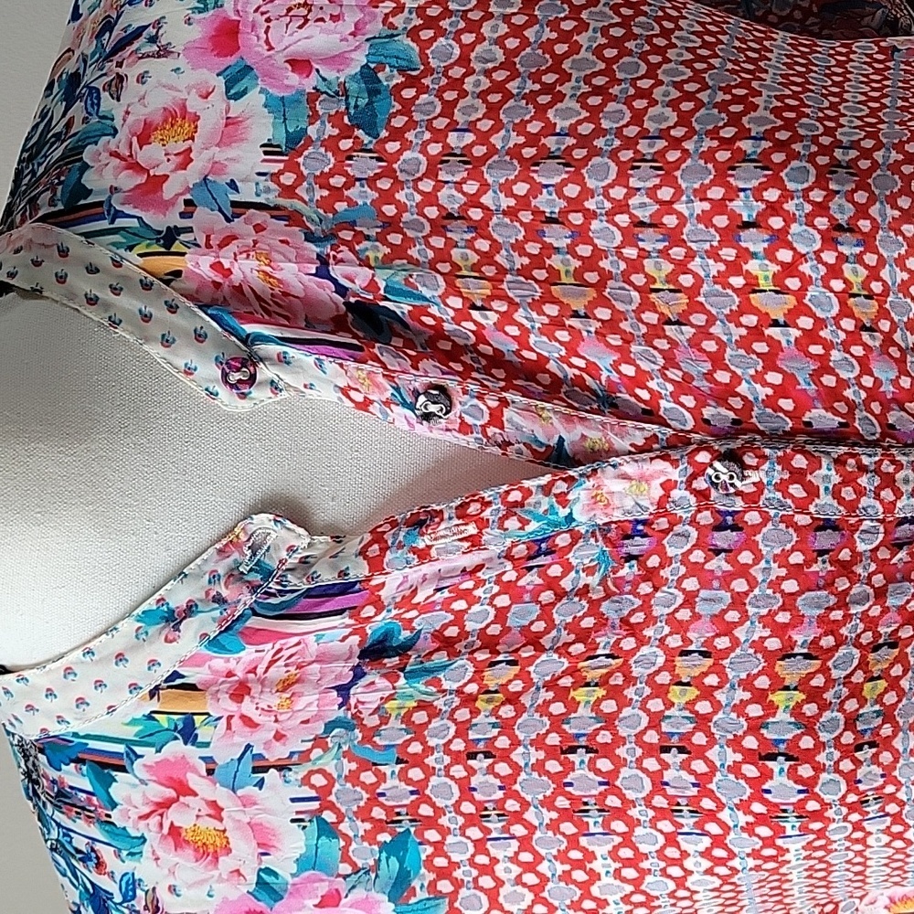Johnny Was Elim Peasant Button Down Blouse Women Size XS - Picture 3 of 11